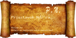Prisztavok Nóra névjegykártya