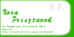 nora prisztavok business card